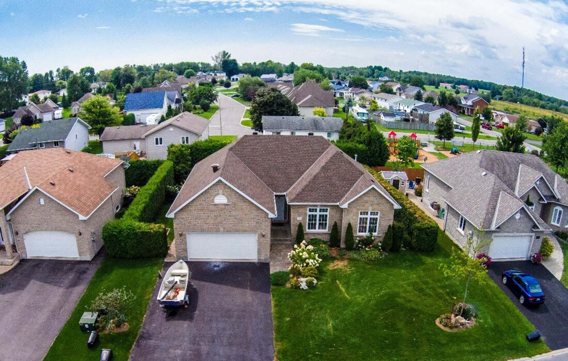 aerial view of a neighborhood
