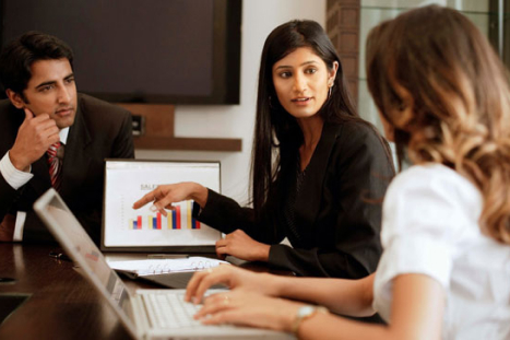 business people in discussion